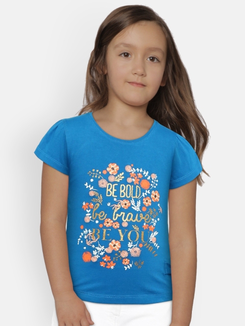 

Kid Studio Girls Blue Printed Top