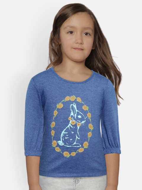 

Kid Studio Girls Blue Printed Top