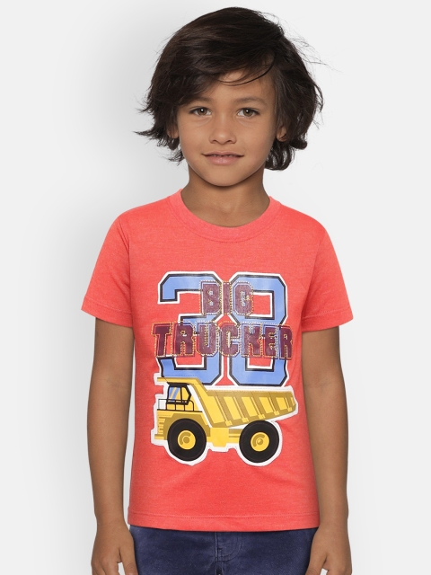 

Kid Studio Boys Red Printed Round Neck T-shirt