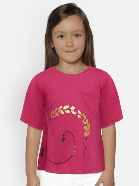

Kid Studio Girls Magenta Printed A-Line Top