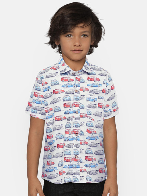 

Kid Studio Boys Grey Regular Fit Printed Casual Shirt