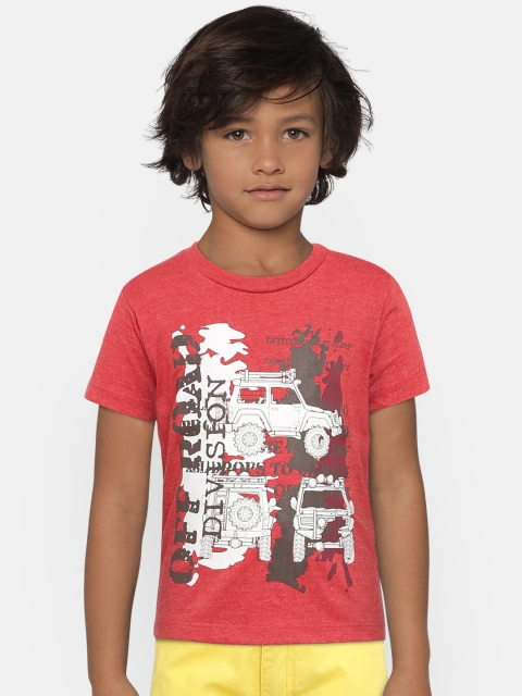 

Kid Studio Boys Red Printed Round Neck T-shirt