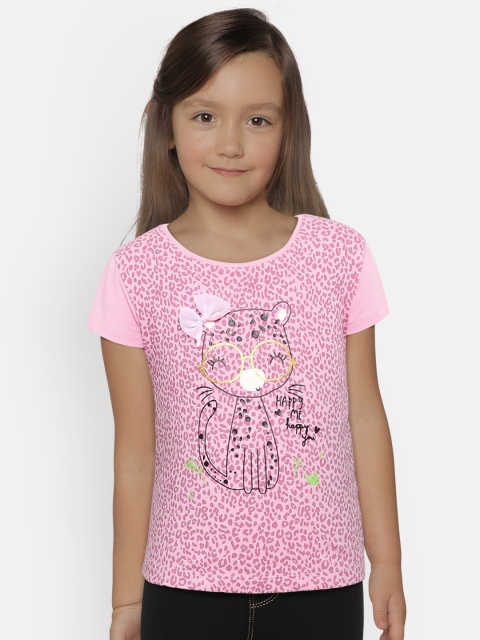 

Kid Studio Girls Pink Printed Top