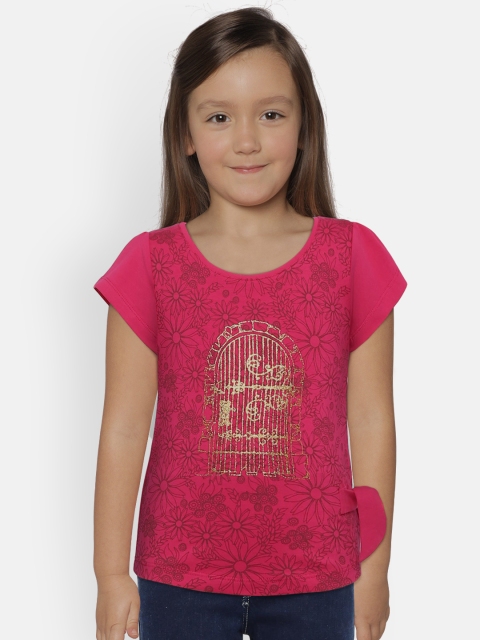 

Kid Studio Girls Magenta Printed Top