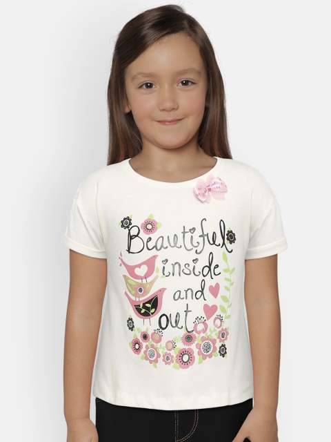 

Kid Studio Girls Off-White Printed Top