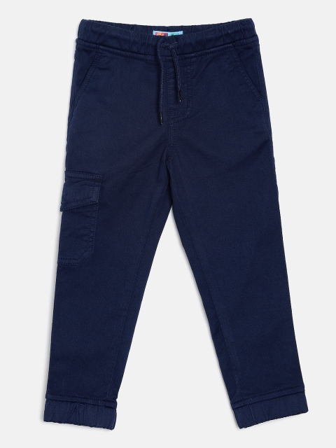 

Kid Studio Boys Navy Blue Solid Regular Trousers