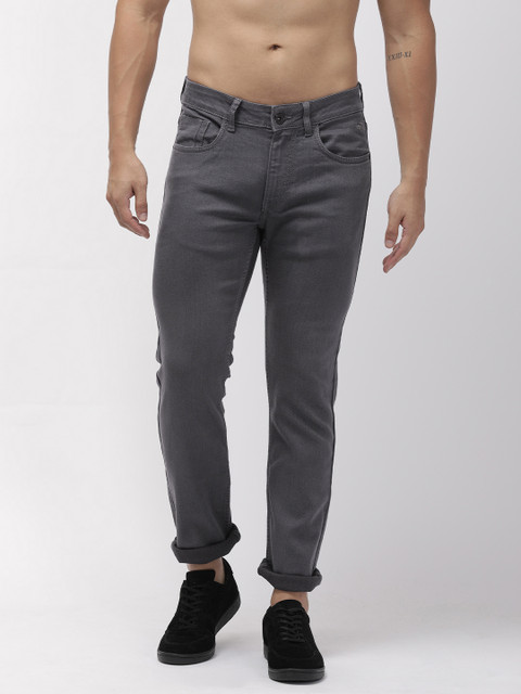 

Flying Machine Men Grey Micheal Slim Tapered Fit Mid-Rise Clean Look Stretchable Jeans