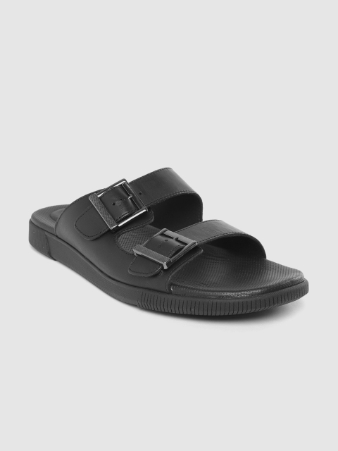 

Clarks Men Black Leather Comfort Sandals