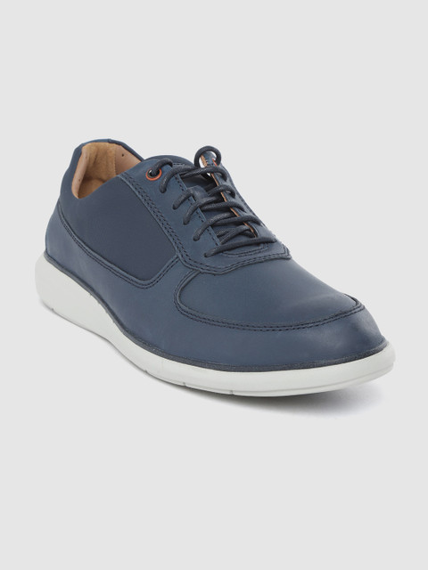

Clarks Men Navy Blue Leather Sneakers