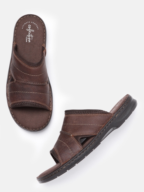

Clarks Men Coffee Brown Solid Leather Comfort Sandals