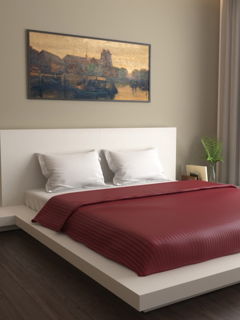 

MARK HOME Maroon Striped 400 TC Cotton Sateen Double Bed Duvet Cover