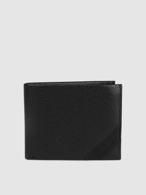 

Calvin Klein Jeans Men Black Solid Two Fold Leather Wallet