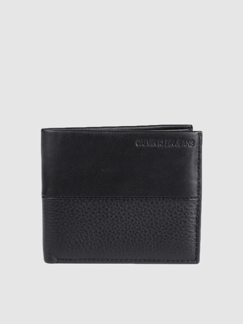 

Calvin Klein Jeans Men Black Solid Leather Two Fold Wallet