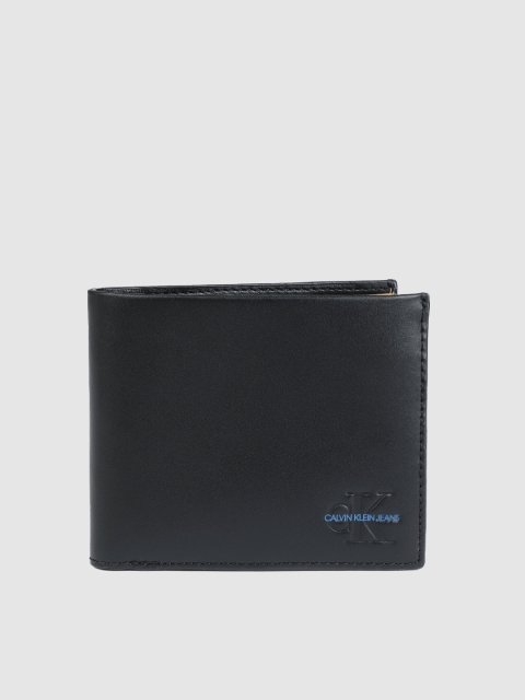 

Calvin Klein Jeans Men Black Solid Leather Two Fold Wallet