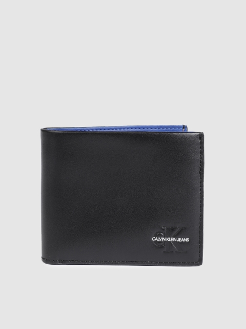 

Calvin Klein Jeans Men Black Solid Leather Two Fold Wallet