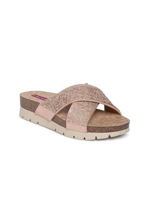 

Sole To Soul Women Peach-Coloured Embellished Heels