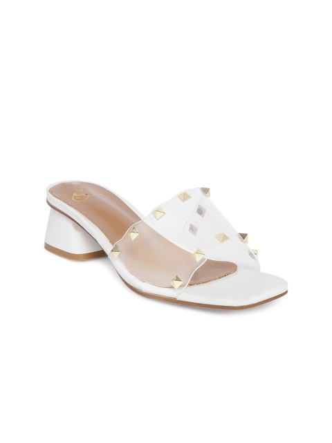 

Sole To Soul Women White & Transparent Embellished Heels