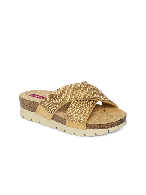 

Sole To Soul Women Gold-Toned Embellished Heels