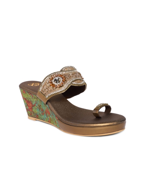 

Sole To Soul Women Gold-Toned Embellished Heels