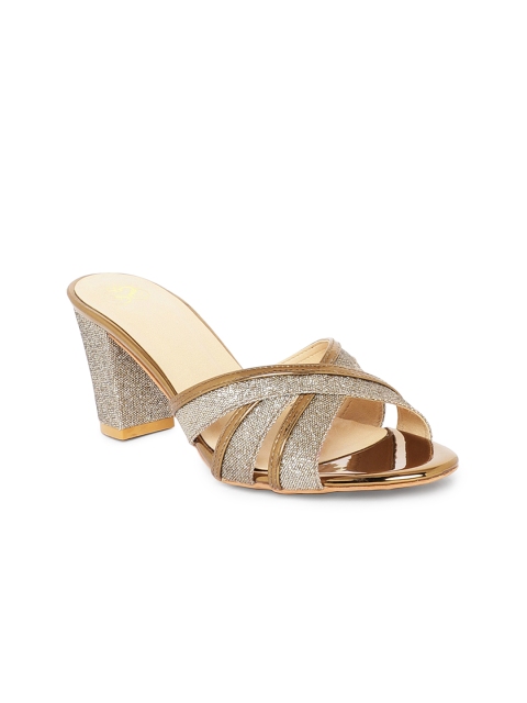

Sole To Soul Women Gold-Toned Embellished Heels