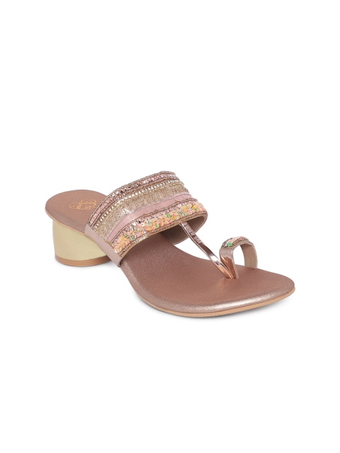 

Sole To Soul Women Peach-Coloured Embellished Heels
