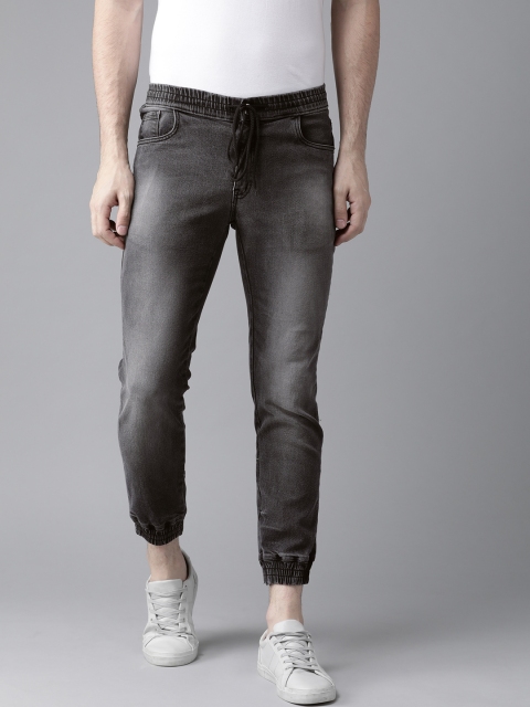 

Hubberholme Men Charcoal Grey Slim Fit Mid-Rise Clean Look Joggers