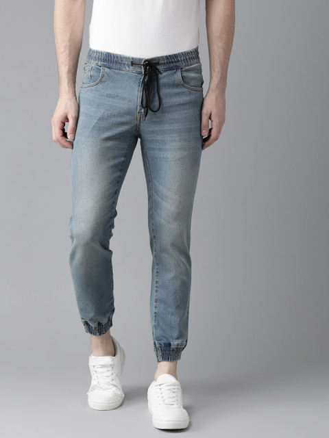 

Hubberholme Men Blue Slim Fit Mid-Rise Clean Look Joggers
