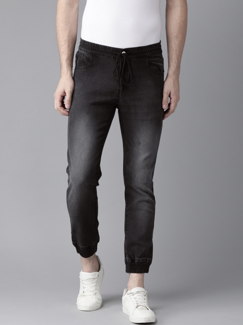 

Hubberholme Men Charcoal Grey Slim Fit Mid-Rise Clean Look Denim Joggers