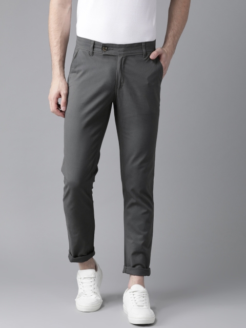 

Hubberholme Men Charcoal Grey Slim Fit Solid Chinos
