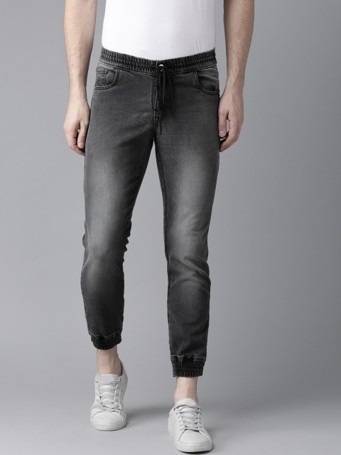 

Hubberholme Men Charcoal Grey Slim Fit Mid-Rise Clean Look Stretchable Joggers