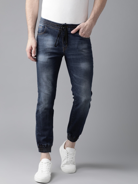 

Hubberholme Men Navy Blue Slim Fit Mid-Rise Clean Look Joggers