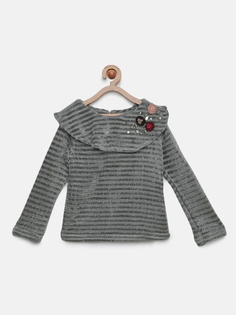 

Tiny Girl Grey Self Design Top