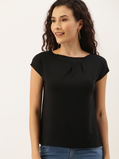 

NUSH Women Black Solid Top
