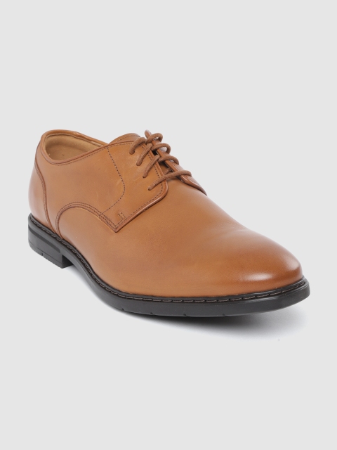 

Clarks Men Tan Brown Solid Leather Formal Derbys