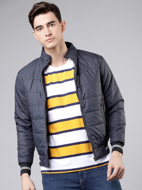 

LOCOMOTIVE Men Navy Blue Solid Puffer Jacket