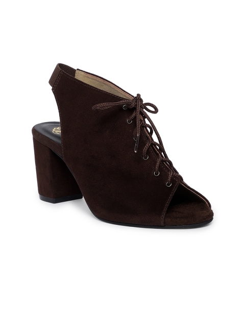 

Sole To Soul Women Coffee Brown Solid Block Heels