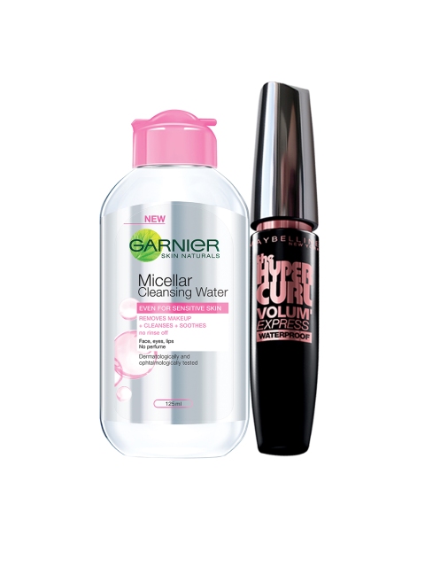 

Maybelline Women The Hyper Curl Mascara & Garnier Micellar Water, Black