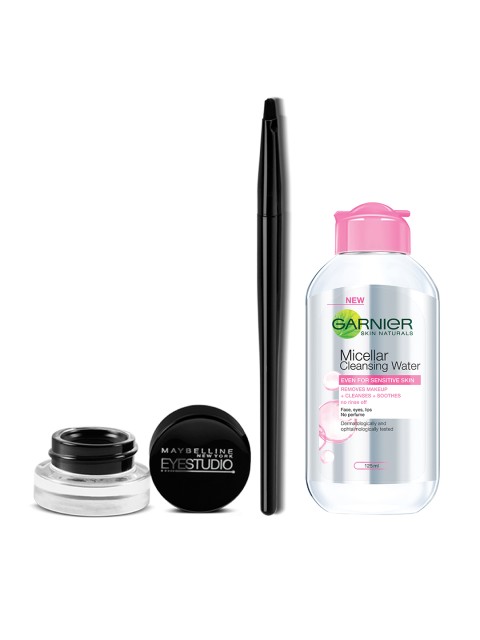 

Maybelline Women Lasting Drama Gel Liner & Garnier Micellar Cleaning Water, Black