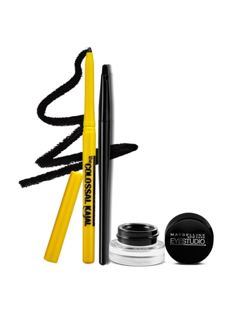 

Maybelline Set of Blackest Black Lasting Drama Gel Eyeliner & Black Colossal Kajal