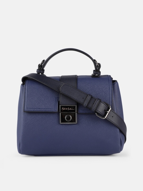 

Mast & Harbour Navy Blue Solid Satchel