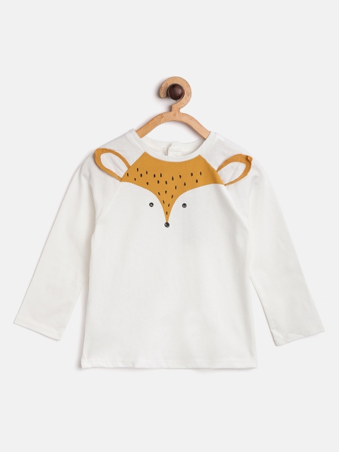 

Mango Kids Boys White Solid Round Neck T-shirt