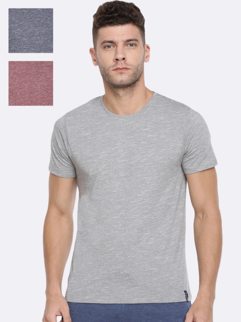 

Force NXT Men Pack of 2 Solid Round Neck T-shirt, Grey