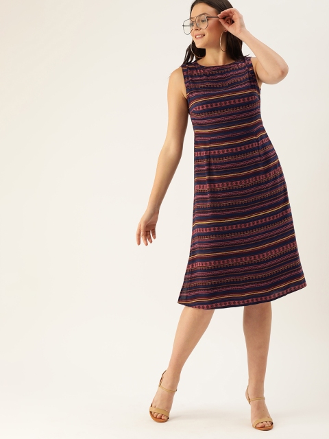 

DressBerry Multicoloured Printed A-Line Sustainable ECOVERO Dress, Multi