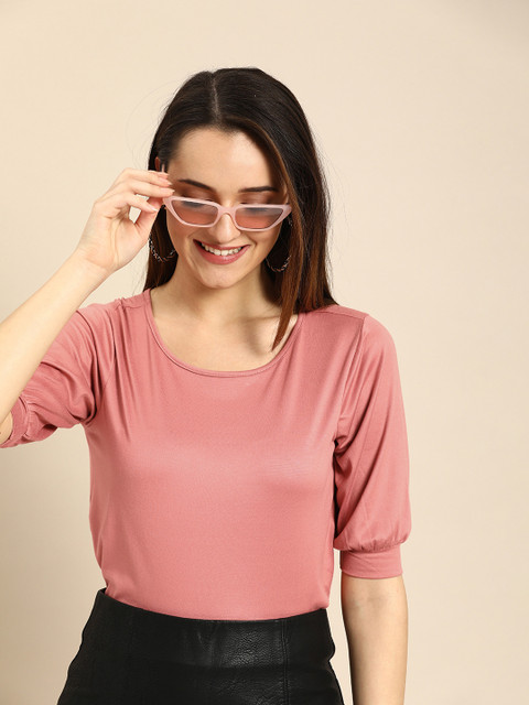 

DressBerry Women Pink Solid Top