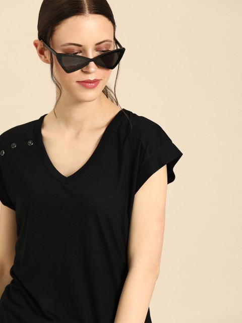 

DressBerry Women Black Solid Top