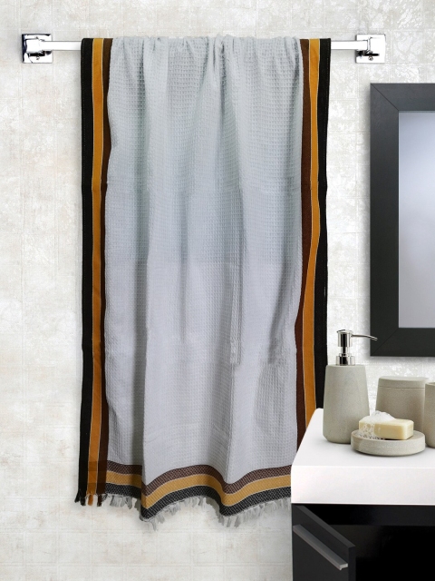 

Athom Trendz Grey & Mustard Solid 210 GSM Pure Cotton Premium Bath Towel