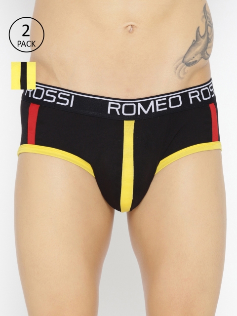 

ROMEO ROSSI Men Pack of 2 Briefs CLBCP-2002, Black