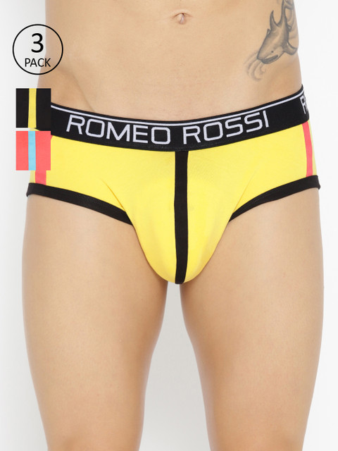 

ROMEO ROSSI Men Pack of 2 Briefs, Black