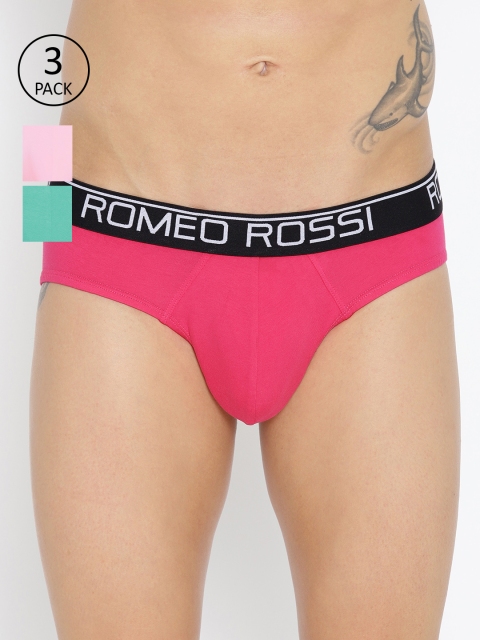 

ROMEO ROSSI Men Pack of 3 Solid Basic Briefs CLBP-2003-RG-PE-MZ, Green