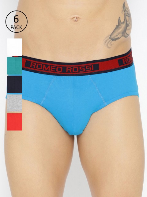 

ROMEO ROSSI Men Pack of 6 Solid Briefs SBTE-1001-6, Blue